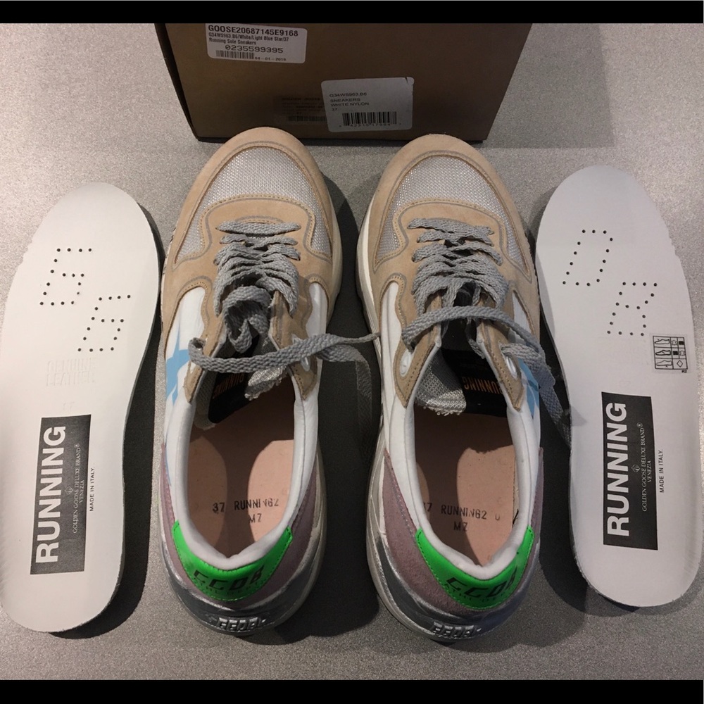 Golden Goose Running Sole Sneaker White/Blue NIB - Picture 7 of 8